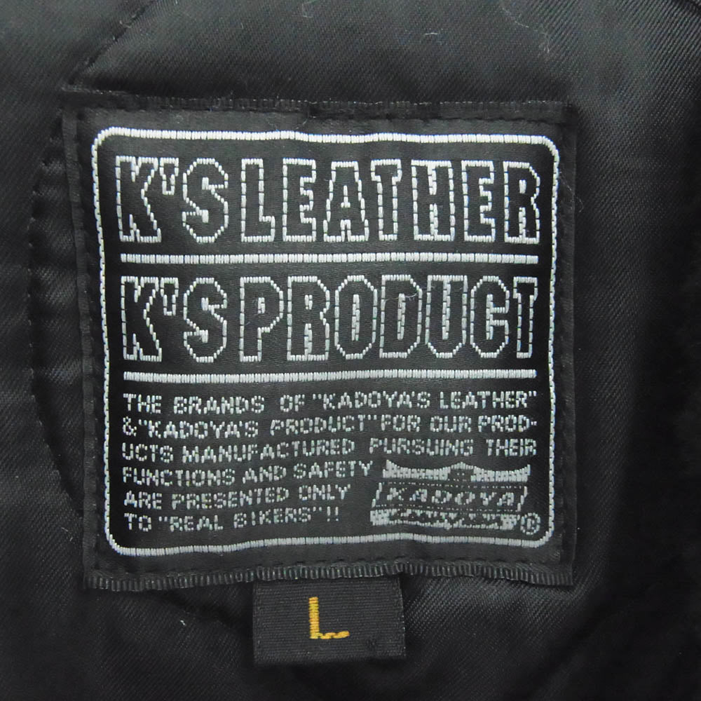 KADOYA カドヤ K'S LEATHER BBJ-2 G-1 レザー フライト ボマー ジャケット ブラック系 L【中古】