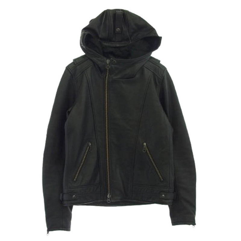 KADOYA カドヤ K'S LEATHER MR-LOADED エムアール ローデッド フード付き ライダース レザー ジャケット ブラック系 M【中古】