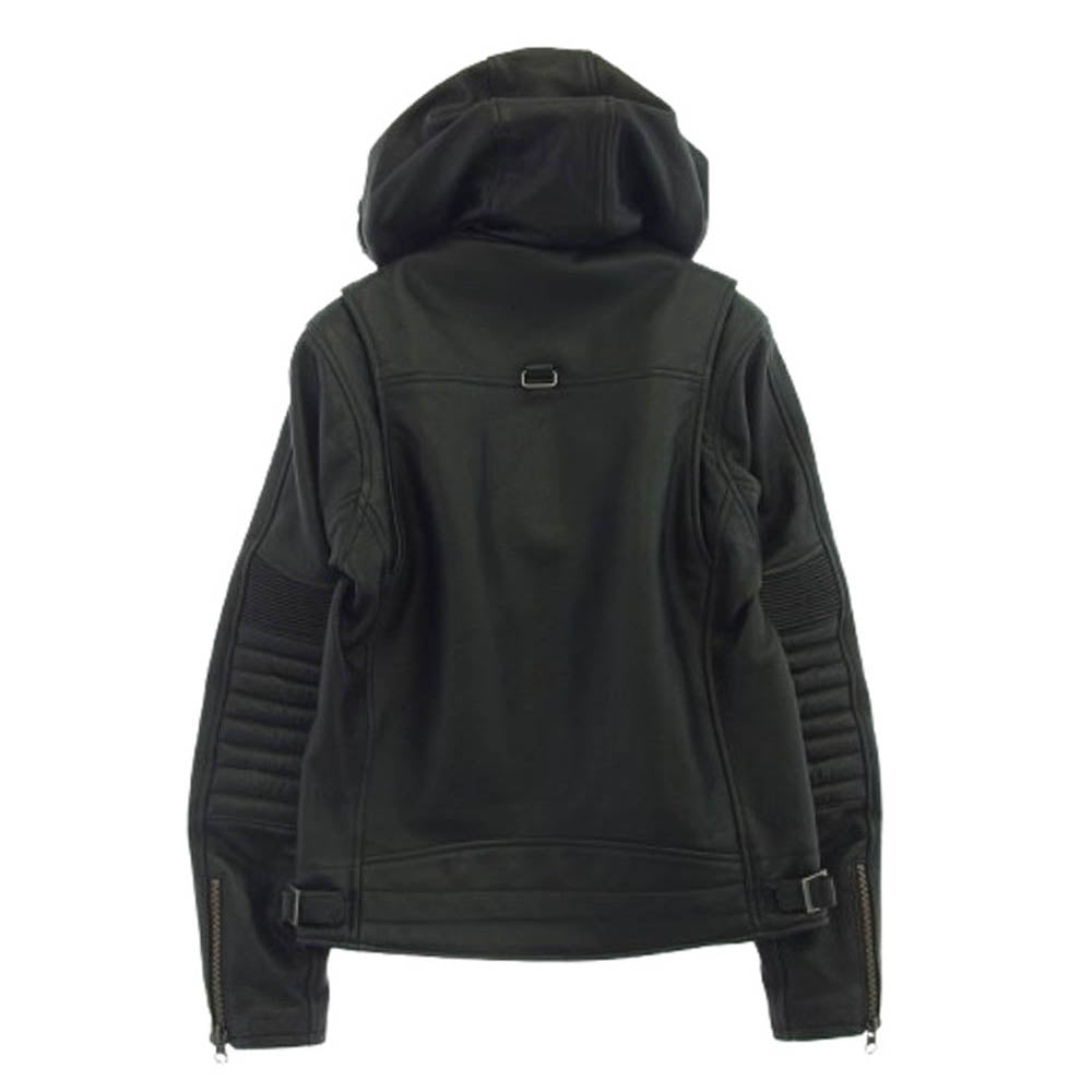 KADOYA カドヤ K'S LEATHER MR-LOADED エムアール ローデッド フード付き ライダース レザー ジャケット ブラック系 M【中古】