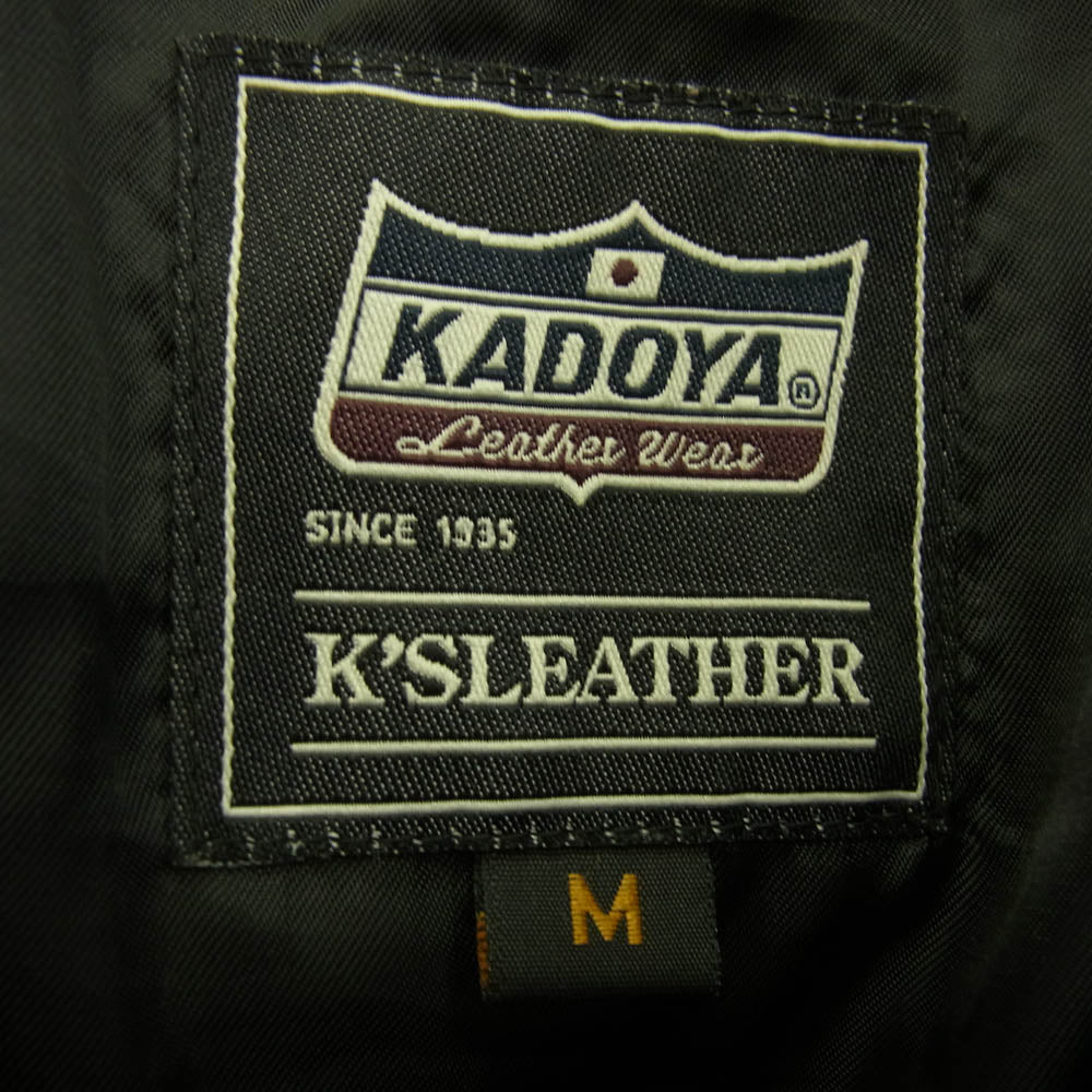 KADOYA カドヤ K'S LEATHER MR-LOADED エムアール ローデッド フード付き ライダース レザー ジャケット ブラック系 M【中古】