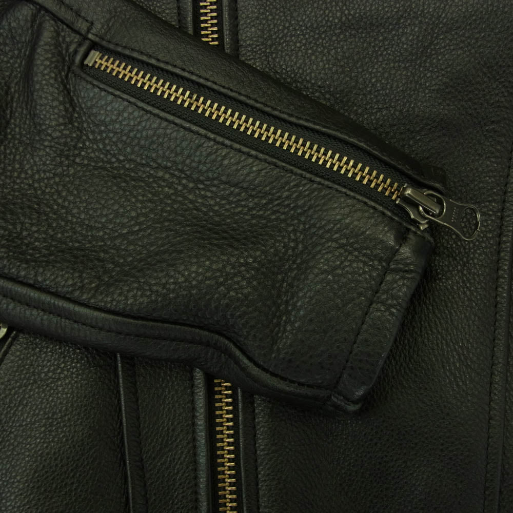 KADOYA カドヤ K'S LEATHER MR-LOADED エムアール ローデッド フード付き ライダース レザー ジャケット ブラック系 M【中古】