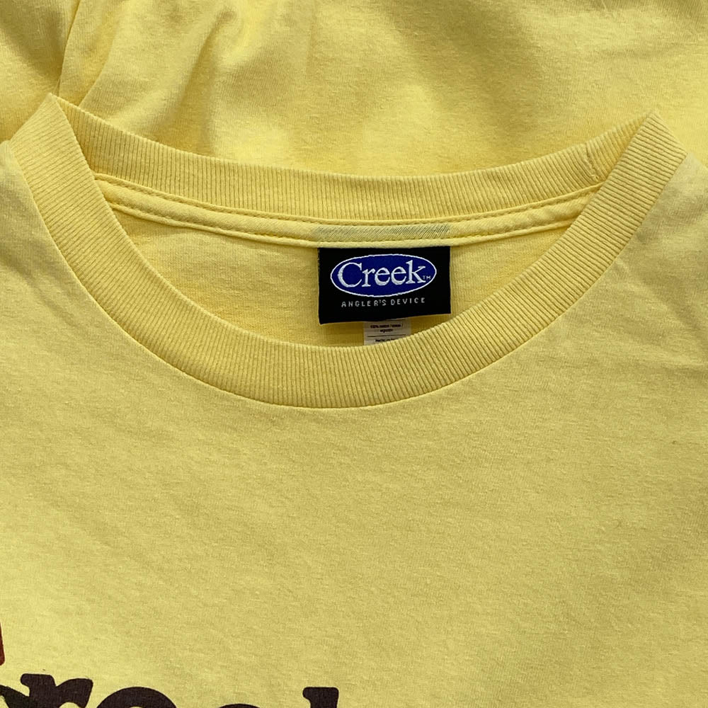 クリーク CREEK & STREAM TEE フロントプリント Tシャツ 半袖カットソー イエロー系 XL【中古】