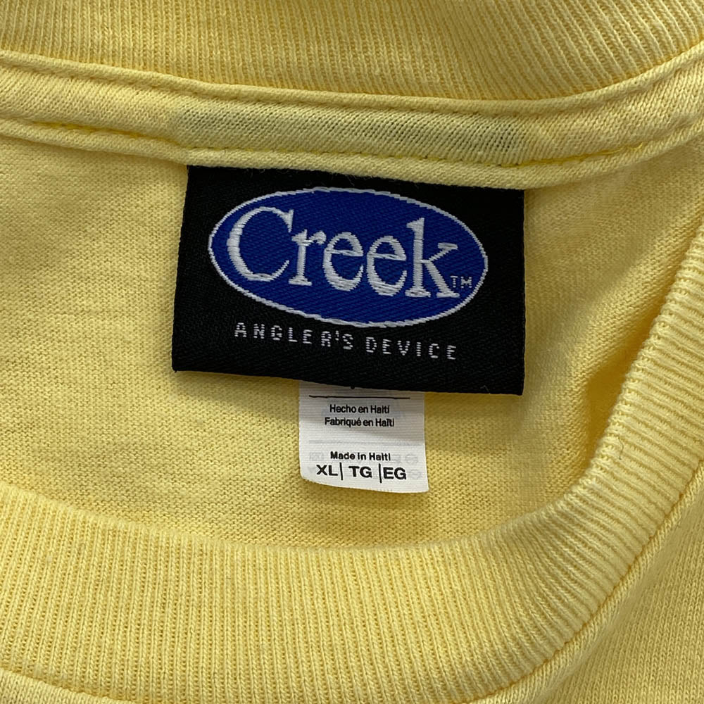 クリーク CREEK & STREAM TEE フロントプリント Tシャツ 半袖カットソー イエロー系 XL【中古】