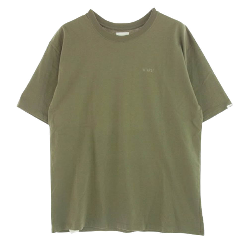 WTAPS ダブルタップス 21SS 40PCT UPARMORED TEE バックプリント Tシャツ 半袖カットソー カーキ系 04【中古】