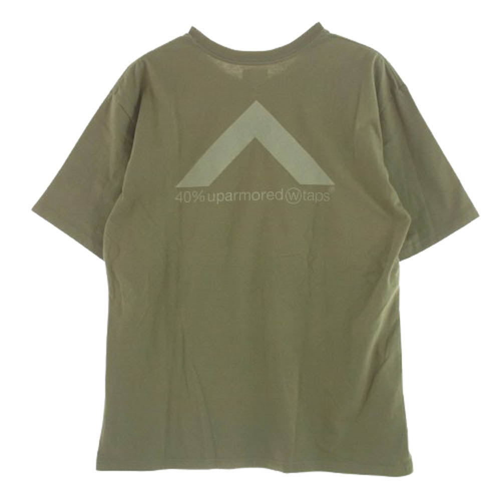 WTAPS ダブルタップス 21SS 40PCT UPARMORED TEE バックプリント Tシャツ 半袖カットソー カーキ系 04【中古】