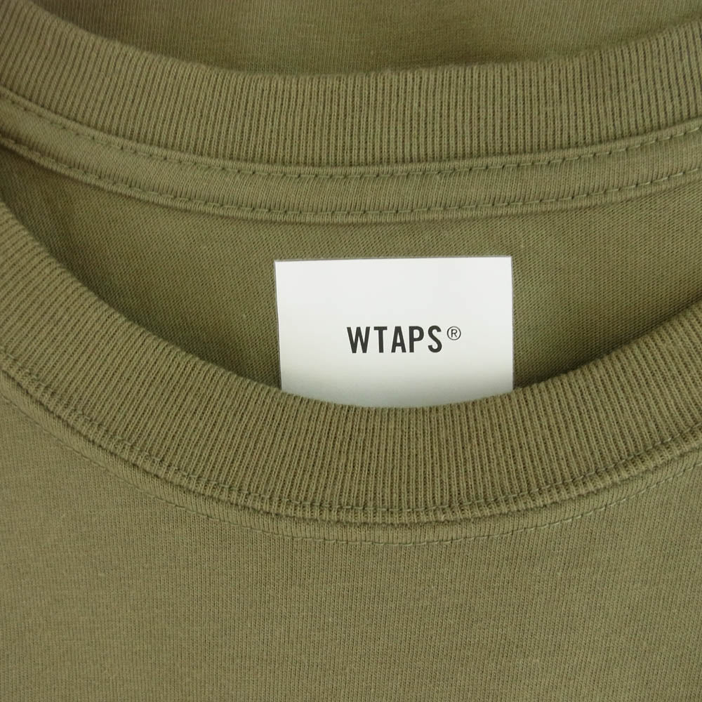 WTAPS ダブルタップス 21SS 40PCT UPARMORED TEE バックプリント Tシャツ 半袖カットソー カーキ系 04【中古】