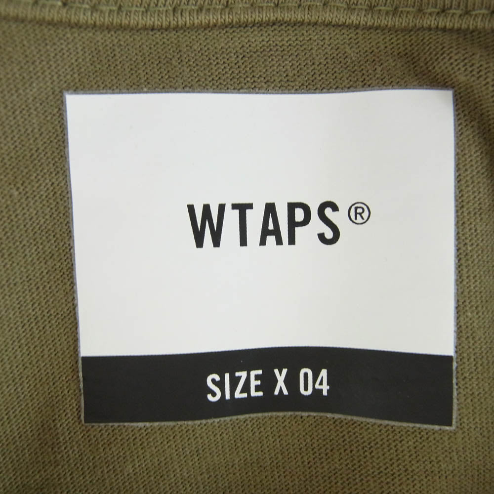 WTAPS ダブルタップス 21SS 40PCT UPARMORED TEE バックプリント Tシャツ 半袖カットソー カーキ系 04【中古】