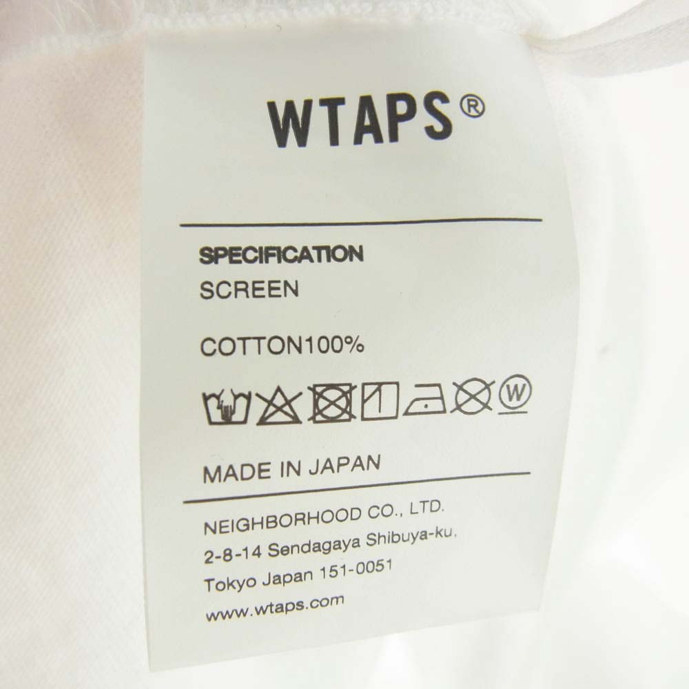 WTAPS ダブルタップス 21SS 40PCT UPARMORED TEE バックプリント Tシャツ 半袖カットソー ホワイト系 04【中古】
