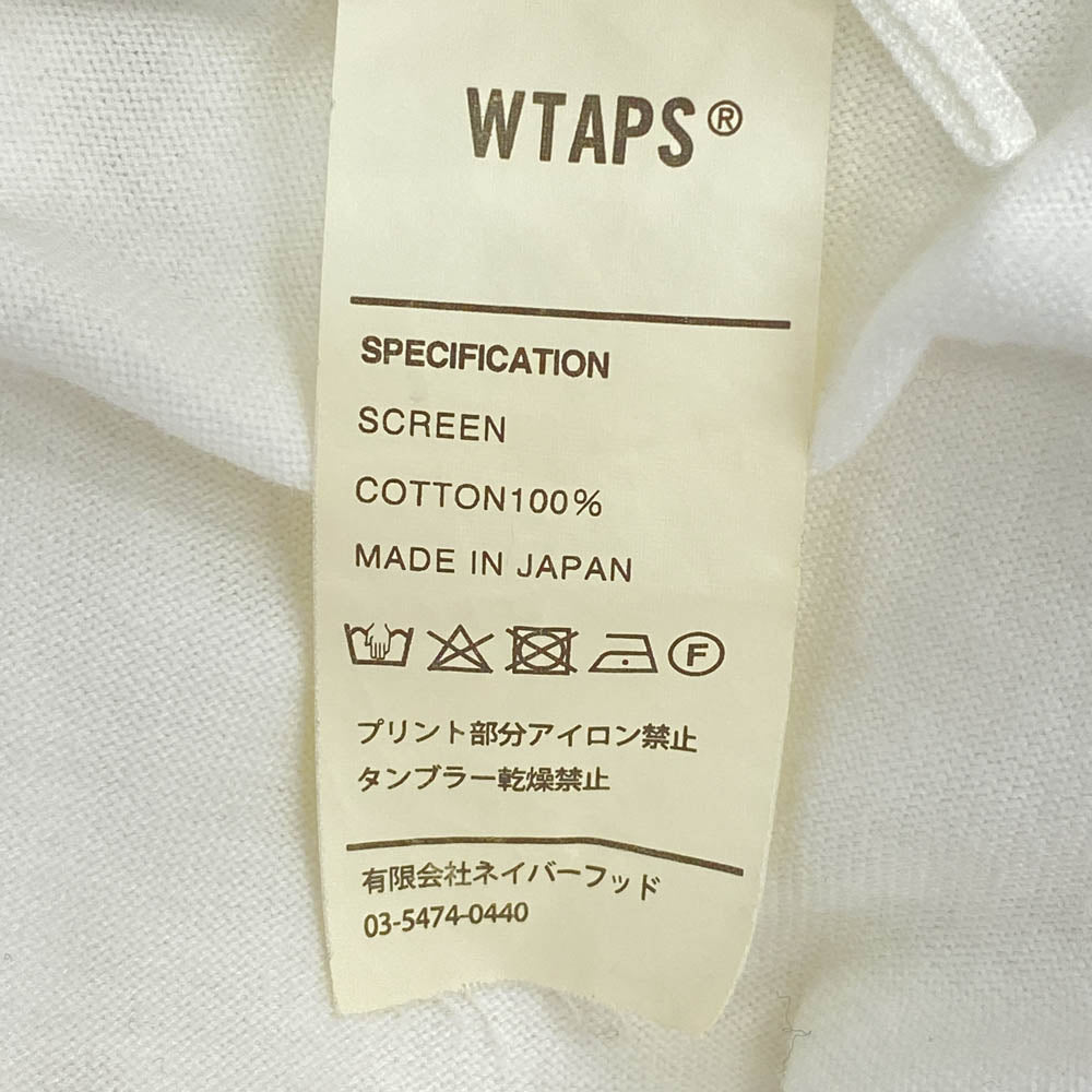 WTAPS ダブルタップス 19SS SPOT 1984 SCREEN LS TEE バックプリント ロングスリーブTシャツ 長袖カットソー ホワイト系 X 03【中古】