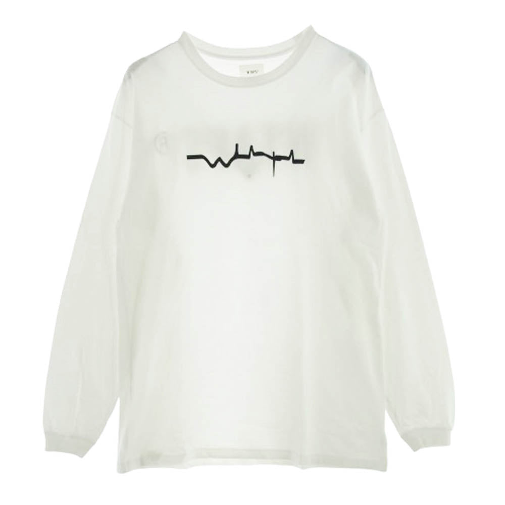 WTAPS ダブルタップス 21AW VIBES SCREEN L/S TEE ロゴプリント ロングスリーブTシャツ 長袖カットソー ホワイト系 03【中古】