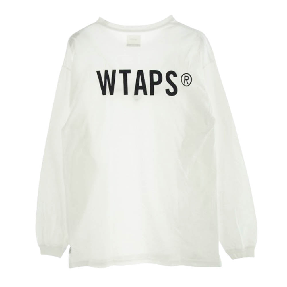 WTAPS ダブルタップス 21AW VIBES SCREEN L/S TEE ロゴプリント ロングスリーブTシャツ 長袖カットソー ホワイト系 03【中古】