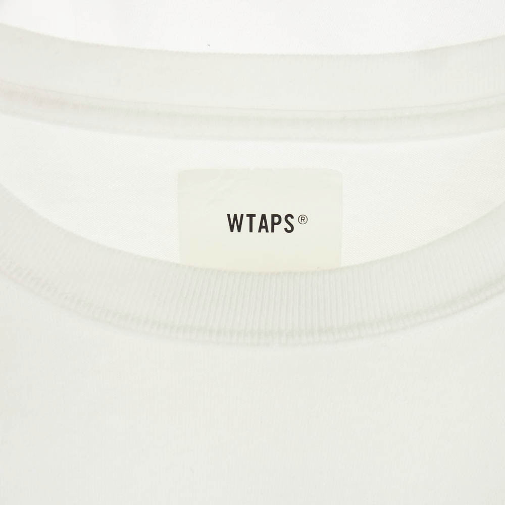 WTAPS ダブルタップス 21AW VIBES SCREEN L/S TEE ロゴプリント ロングスリーブTシャツ 長袖カットソー ホワイト系 03【中古】