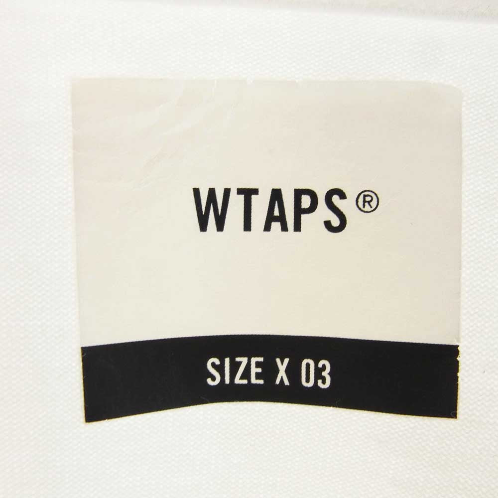 WTAPS ダブルタップス 21AW VIBES SCREEN L/S TEE ロゴプリント ロングスリーブTシャツ 長袖カットソー ホワイト系 03【中古】