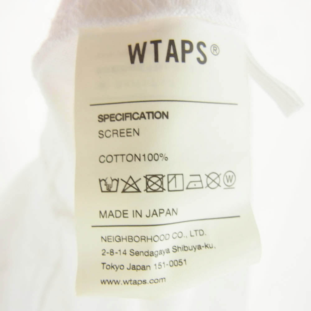 WTAPS ダブルタップス 21AW VIBES SCREEN L/S TEE ロゴプリント ロングスリーブTシャツ 長袖カットソー ホワイト系 03【中古】
