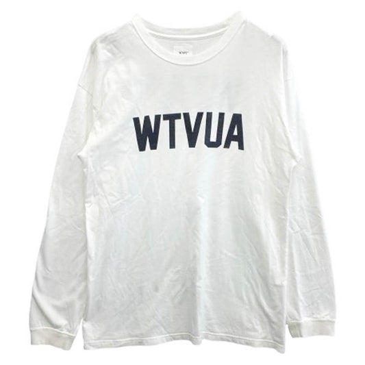 WTAPS ダブルタップス 19AW WTVUA TEE L/S ロゴプリント ロングスリーブTシャツ 長袖カットソー ホワイト系 X 03【中古】