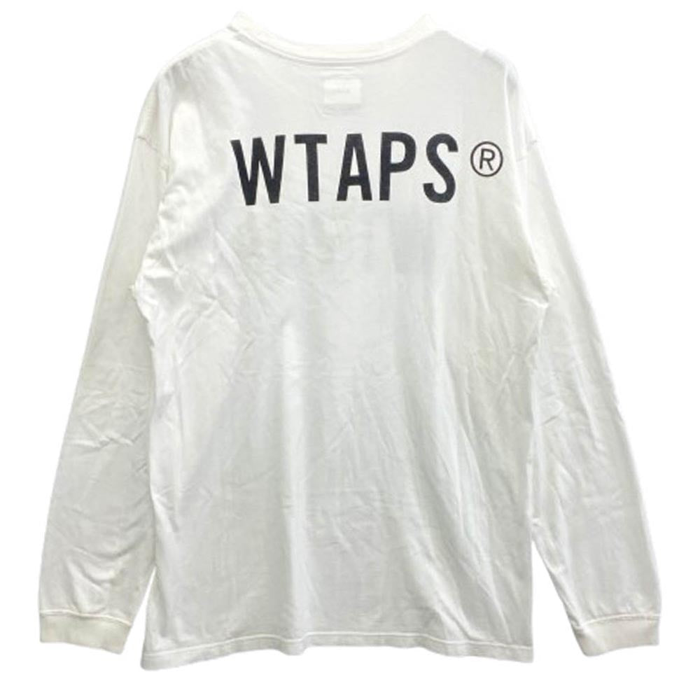 WTAPS ダブルタップス 19AW WTVUA TEE L/S ロゴプリント ロングスリーブTシャツ 長袖カットソー ホワイト系 X 03【中古】