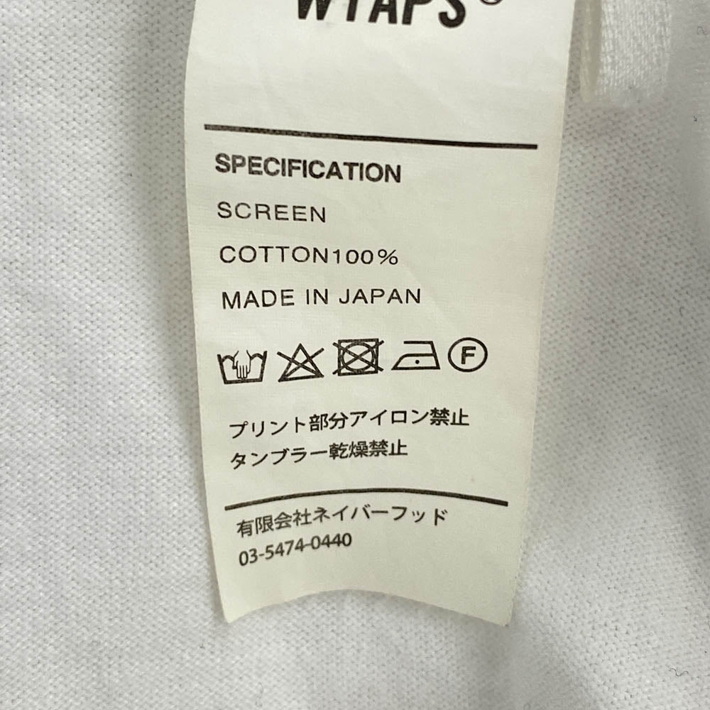 WTAPS ダブルタップス 19AW WTVUA TEE L/S ロゴプリント ロングスリーブTシャツ 長袖カットソー ホワイト系 X 03【中古】