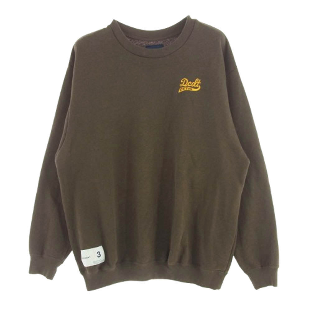 DESCENDANT ディセンダント ロゴ刺繍 クルーネック スウェット ブラウン系 3【中古】