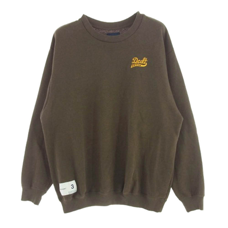 DESCENDANT ディセンダント ロゴ刺繍 クルーネック スウェット ブラウン系 3【中古】
