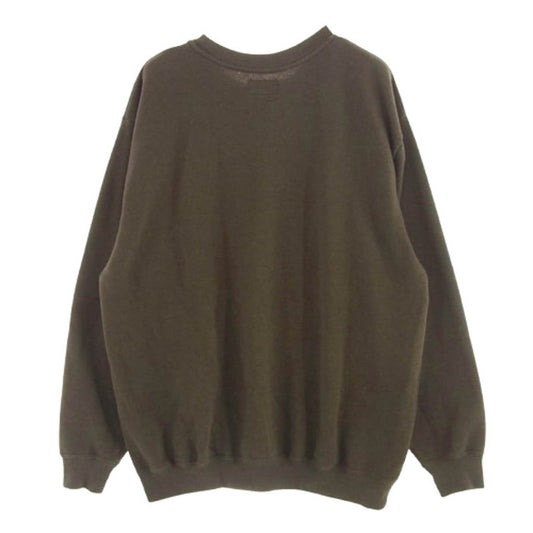 DESCENDANT ディセンダント ロゴ刺繍 クルーネック スウェット ブラウン系 3【中古】