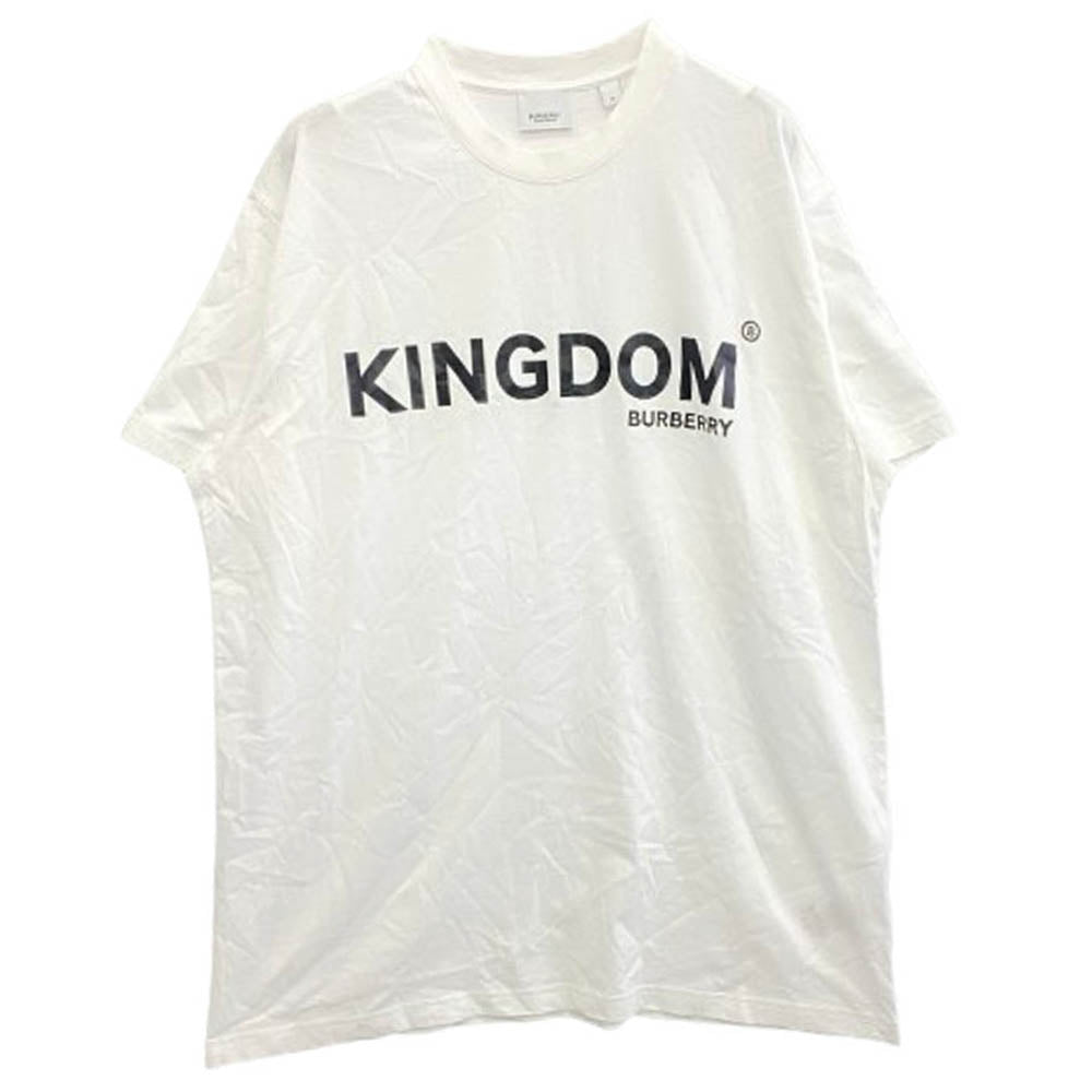 BURBERRY バーバリー KINGDOMTEE キングダム ロゴプリント Tシャツ 半袖カットソー ホワイト系 M【中古】