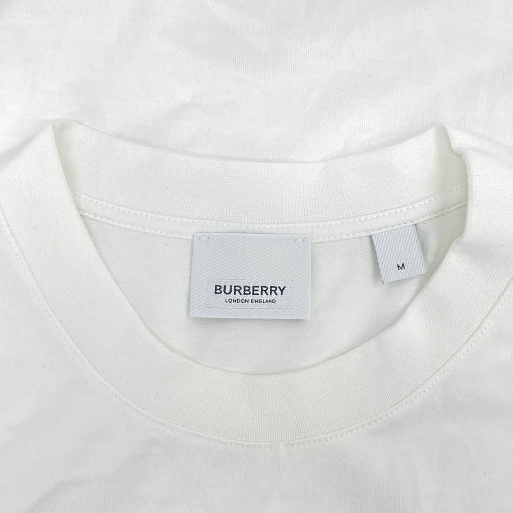 BURBERRY バーバリー KINGDOMTEE キングダム ロゴプリント Tシャツ 半袖カットソー ホワイト系 M【中古】