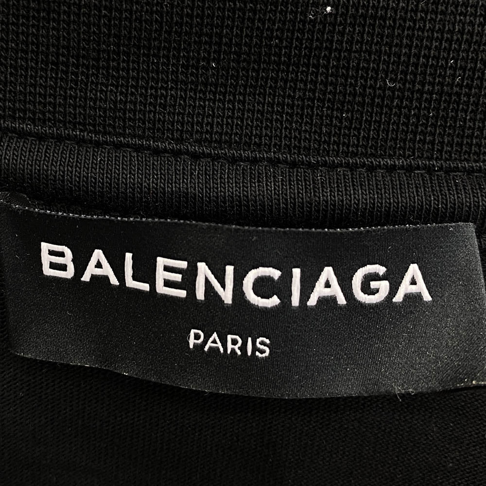 BALENCIAGA バレンシアガ 17AW 486032 TWK28 CAMPAIGN LOGO TEE キャンペーンロゴプリント Tシャツ 半袖カットソー ブラック系 XS【中古】