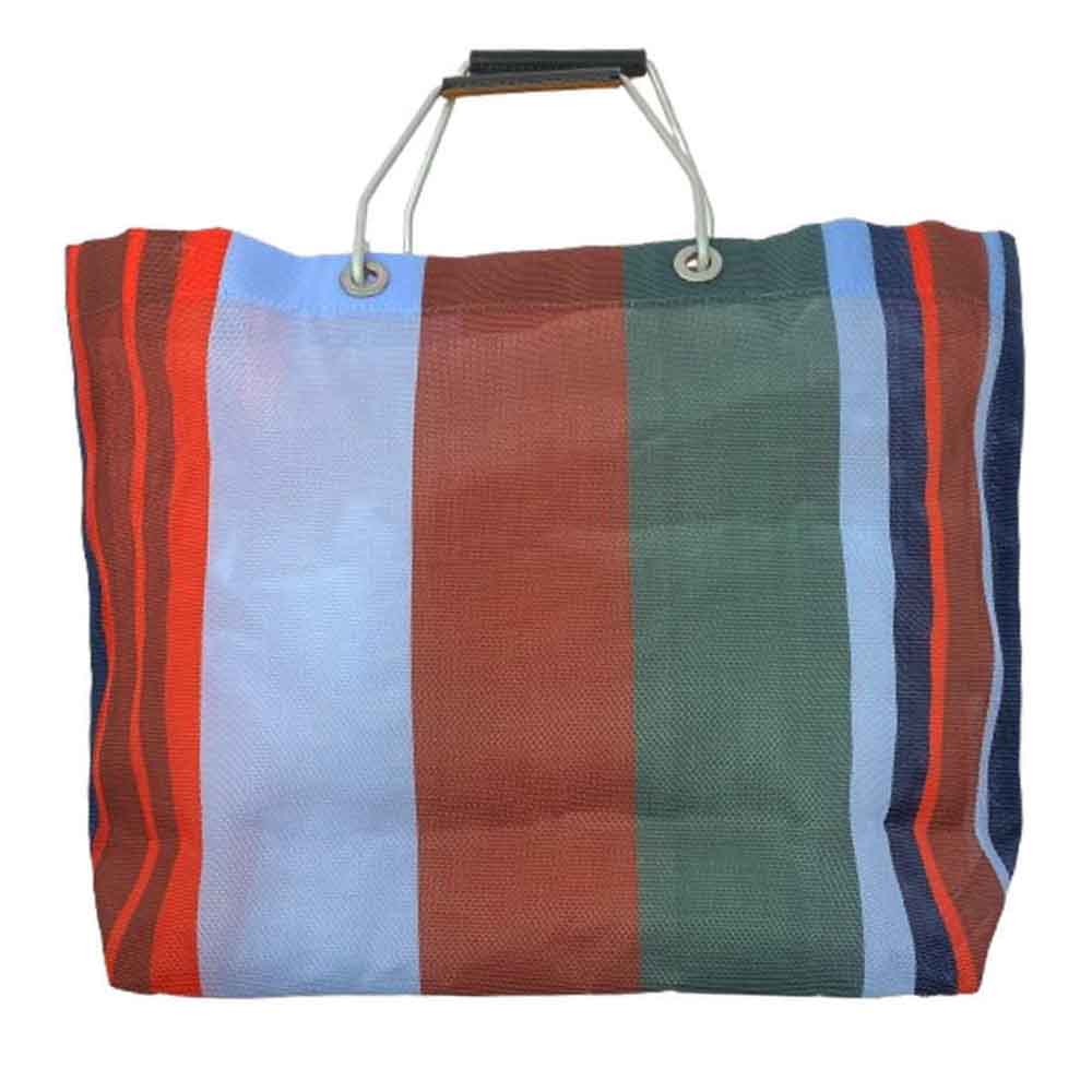 MARNI マルニ FLOWER CAFE フラワーカフェ ストライプ メッシュ トート バッグ マルチカラー系【中古】