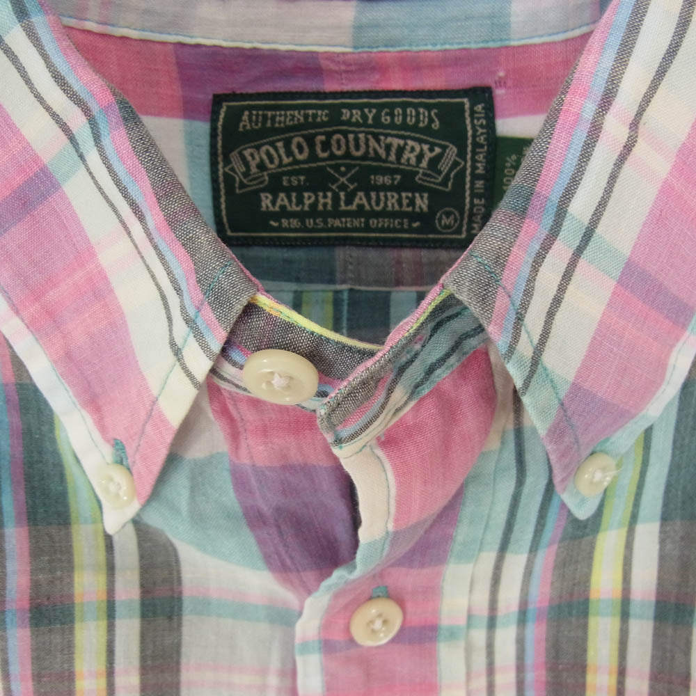 RALPH LAUREN ラルフローレン POLO COUNTRY ポロカントリー マドラスチェック ボタンダウン チェック シャツ マルチカラー系 M【中古】