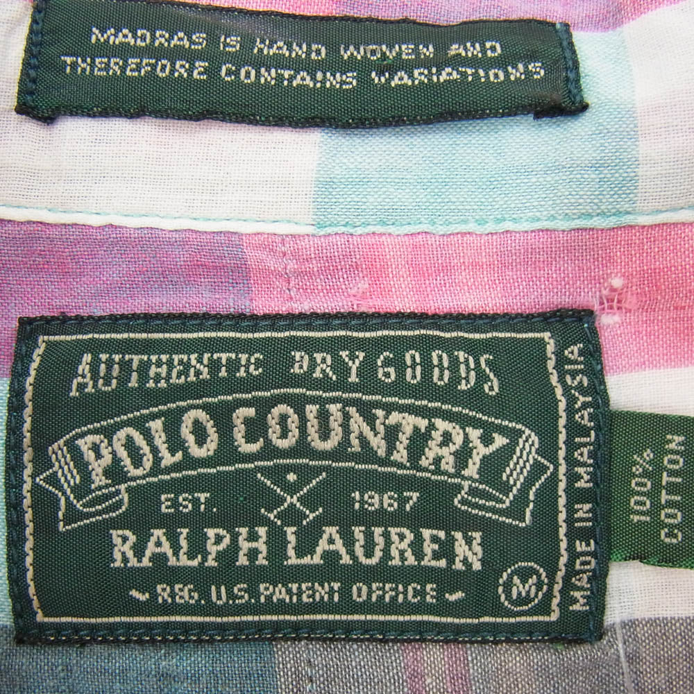 RALPH LAUREN ラルフローレン POLO COUNTRY ポロカントリー マドラスチェック ボタンダウン チェック シャツ マルチカラー系 M【中古】