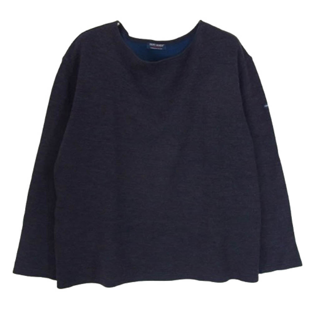 SAINT JAMES セントジェームス ダブルフェイス ウール ニット ネイビー系 L【中古】
