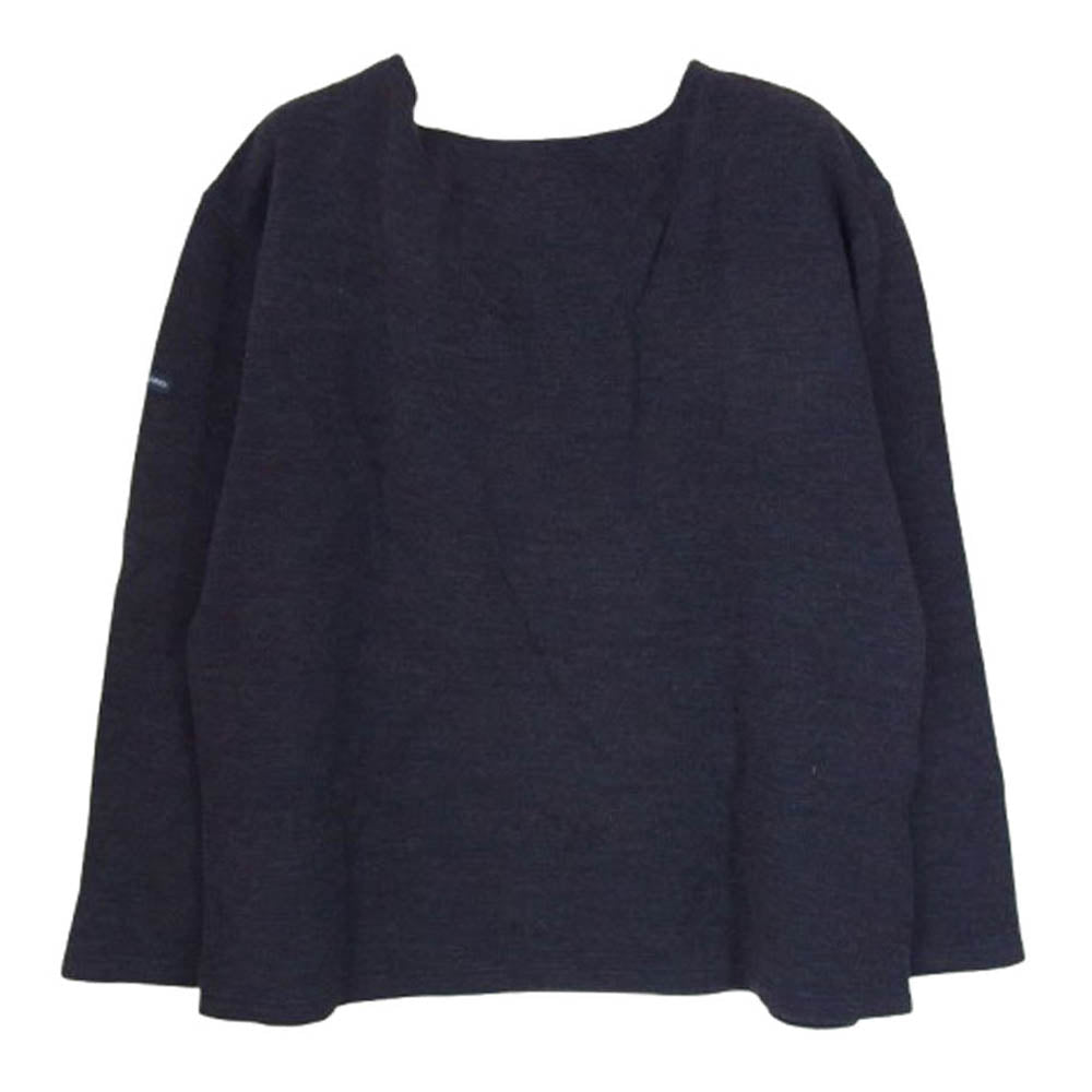 SAINT JAMES セントジェームス ダブルフェイス ウール ニット ネイビー系 L【中古】