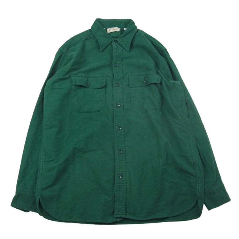 L.L.Bean エルエルビーン 筆記体タグ フランネル シャツ グリーン系 16.5【中古】