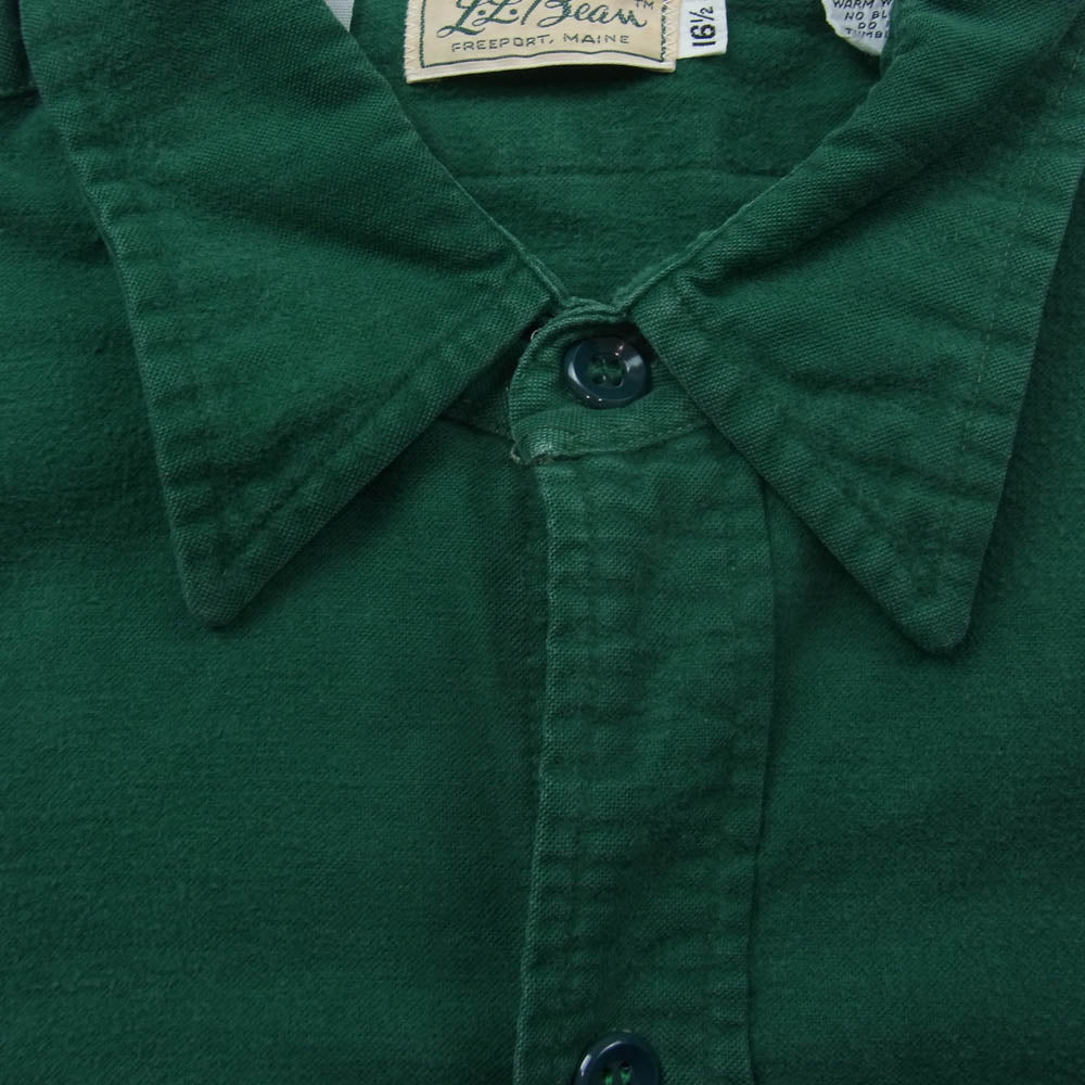 L.L.Bean エルエルビーン 筆記体タグ フランネル シャツ グリーン系 16.5【中古】