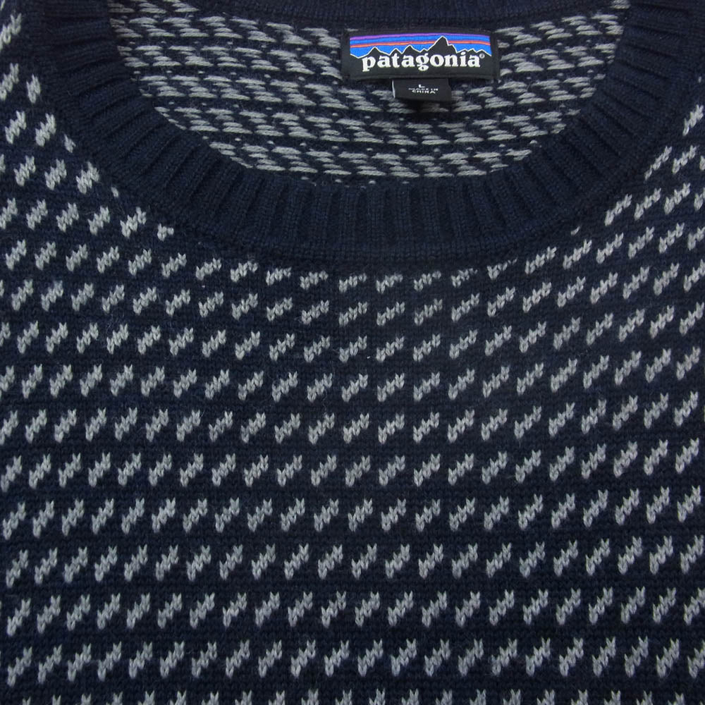 patagonia パタゴニア 50365FA15 Merino Crewneck Sweater バーズアイ メリノ クルーネック セーター ニット ネイビー系 L【中古】