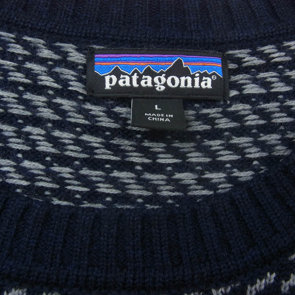 patagonia パタゴニア 50365FA15 Merino Crewneck Sweater バーズアイ メリノ クルーネック セーター ニット ネイビー系 L【中古】