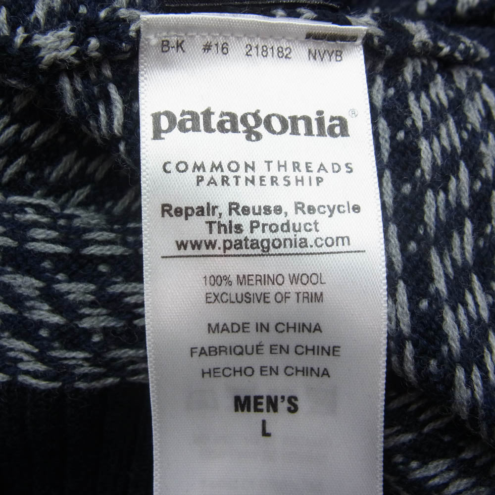 patagonia パタゴニア 50365FA15 Merino Crewneck Sweater バーズアイ メリノ クルーネック セーター ニット ネイビー系 L【中古】