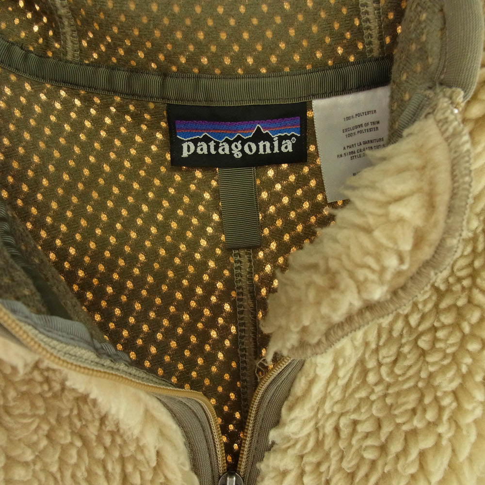 patagonia パタゴニア 20930FA USA製 Retro rhythm hoody レトロ リズム フーディー フリース ジャケット ベージュ系 M【中古】