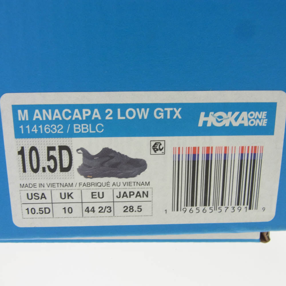 HOKA ONE ONE ホカ オネオネ 1141632 Anacapa 2 Low GORE-TEX Black アナカパ2 ロー ゴアテックス ブラック ブラック系 28.5cm【美品】【中古】