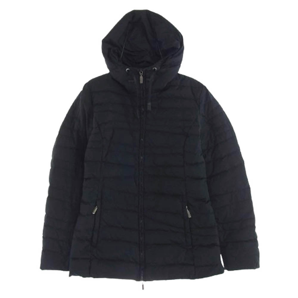 MONCLER モンクレール 国内正規品 スープリームスタグ 裏地ロゴワッペン総柄 フード付き ダウンジャケット ブラック系【中古】