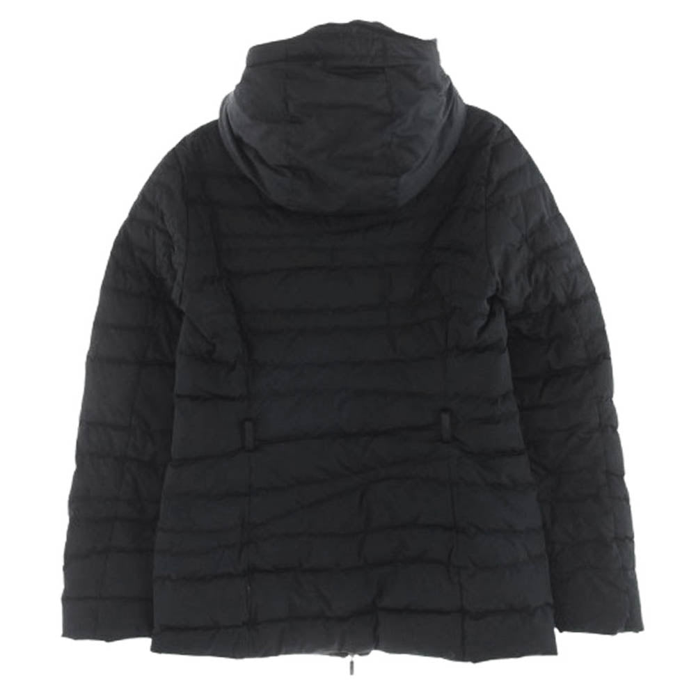 MONCLER モンクレール 国内正規品 スープリームスタグ 裏地ロゴワッペン総柄 フード付き ダウンジャケット ブラック系【中古】