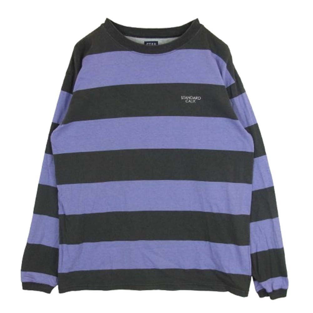 STANDARD CALIFORNIA スタンダードカリフォルニア SD Print Border Long Sleeve T ボーダー 長袖 Tシャツ パープル系 L【中古】