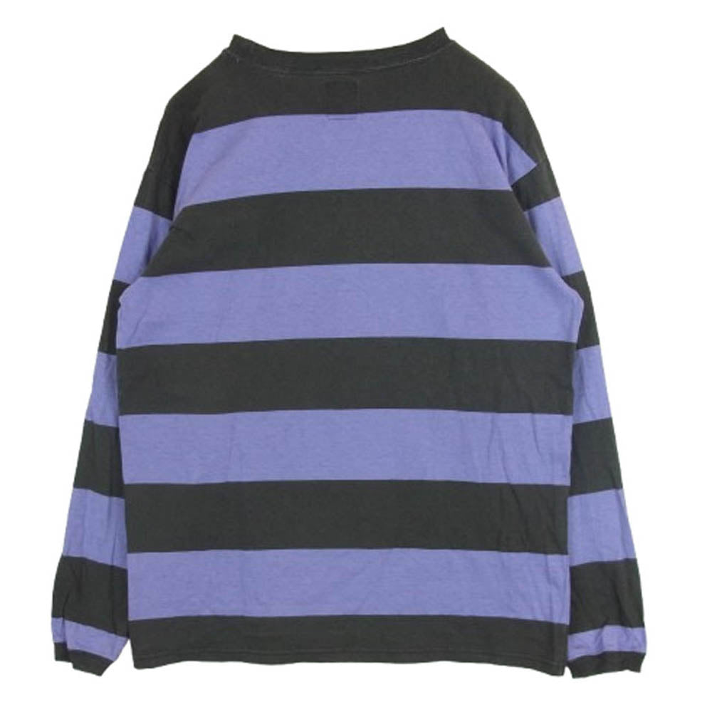 STANDARD CALIFORNIA スタンダードカリフォルニア SD Print Border Long Sleeve T ボーダー 長袖 Tシャツ パープル系 L【中古】