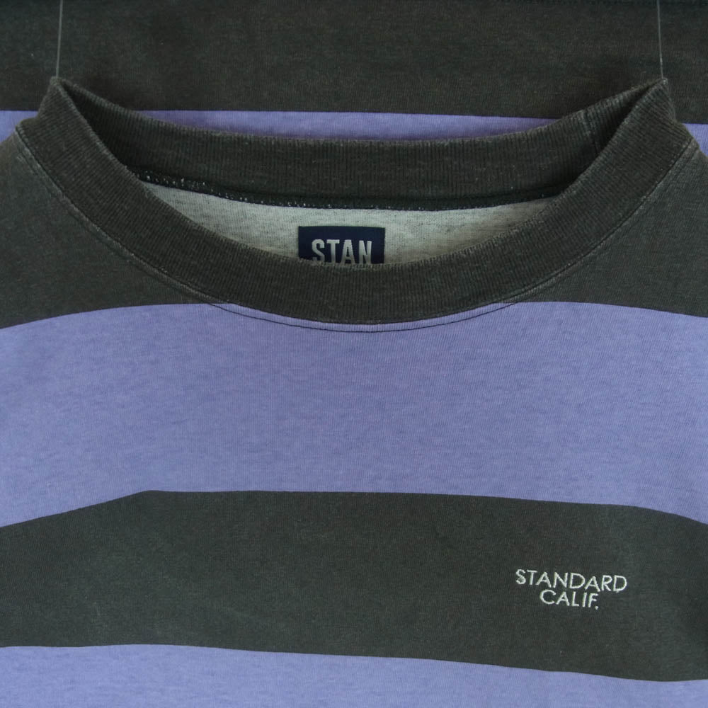 STANDARD CALIFORNIA スタンダードカリフォルニア SD Print Border Long Sleeve T ボーダー 長袖 Tシャツ パープル系 L【中古】