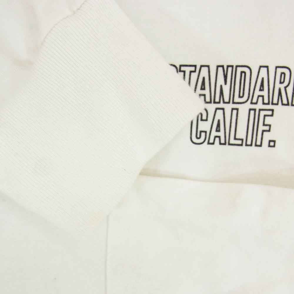 STANDARD CALIFORNIA スタンダードカリフォルニア ポケット付き ワンポイント ロゴ クルーネック 長袖 Tシャツ ホワイト系 L【中古】