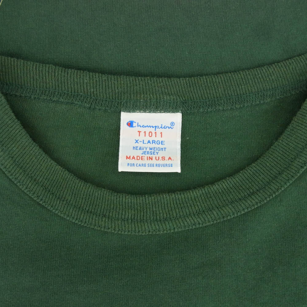 STANDARD CALIFORNIA スタンダードカリフォルニア × Champion チャンピオン ロゴ 半袖 Tシャツ グリーン グリーン系 XL【中古】