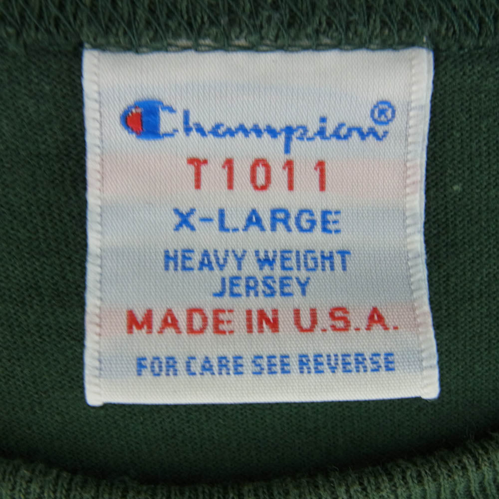 STANDARD CALIFORNIA スタンダードカリフォルニア × Champion チャンピオン ロゴ 半袖 Tシャツ グリーン グリーン系 XL【中古】