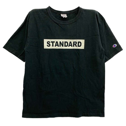 STANDARD CALIFORNIA スタンダードカリフォルニア × Champion チャンピオン ボックス ロゴ 半袖 Ｔシャツ ブラック系 L【中古】