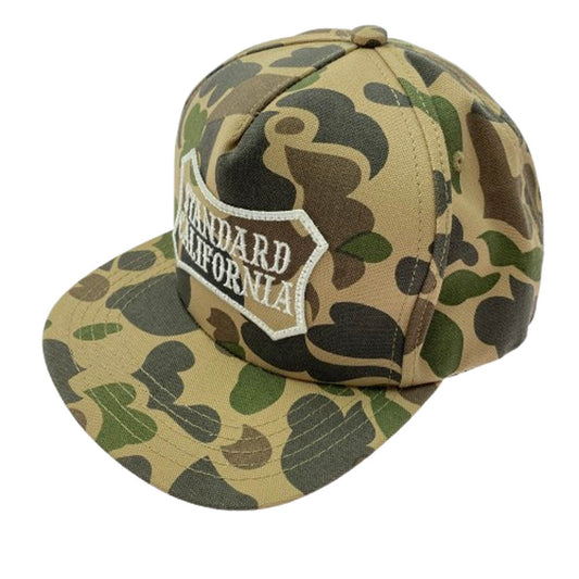 STANDARD CALIFORNIA スタンダードカリフォルニア LOGO WAPPEN CANVAS CAP ロゴ ワッペン カモフラ 迷彩 キャップ ライトブラウン系【中古】