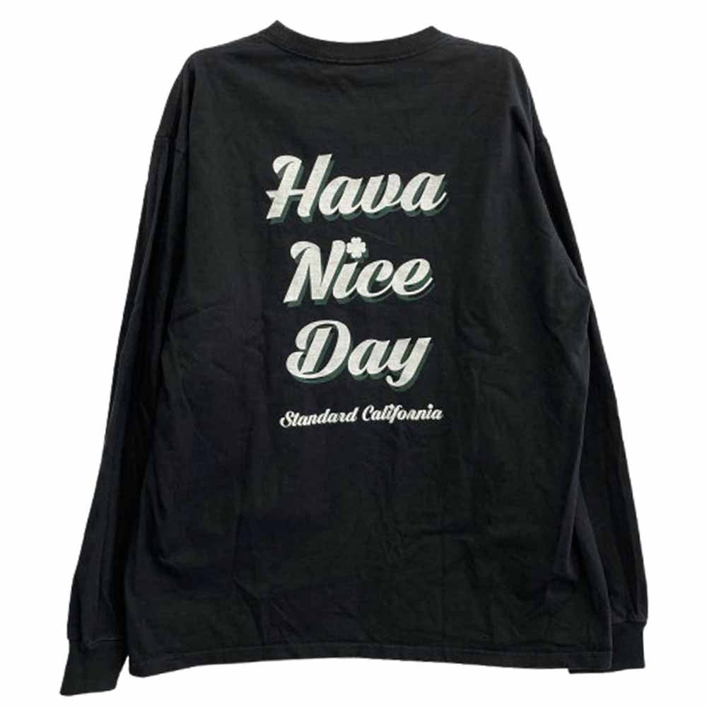 STANDARD CALIFORNIA スタンダードカリフォルニア Hava Nice Day Heavyweight Stadium Logo Long Sleeve T Shirt ブラック系 XL【中古】
